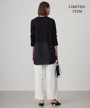 ICB L 【WEB限定・洗える】 シアージャージーコンビ カットソー ブラック系