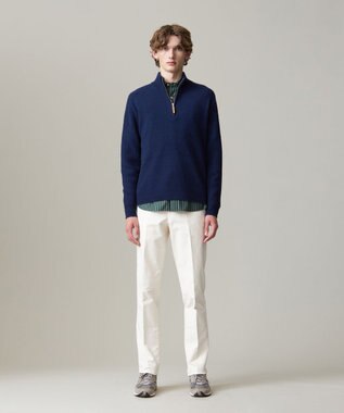 J.PRESS MEN 【KING SIZE】【Cash Lamb’s Wool】ハーフジップニット ネイビー系