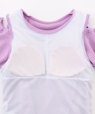 ANY KIDS 【UVカット】2WAYショルダーセパレート水着 ラベンダー×ラベンダーチェック