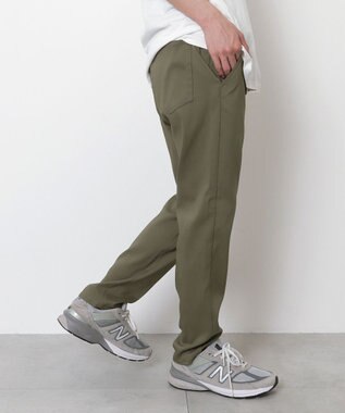 WEGO 【接触冷感/吸水速乾/ストレッチ/ウエスト紐/らくらくのびる/MLサイズ展開】カルゼレギンスアンクルパンツ カーキ