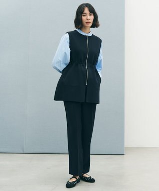 UNFILO 【セレモニー】BEAUTY FORM KNIT ZIPジレ ネイビー
