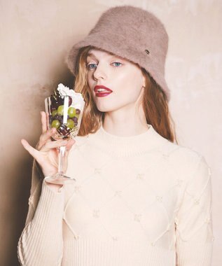 TOCCA ANGORA MIX BUCKET HAT アンゴラ混 バケットハット グレージュ系