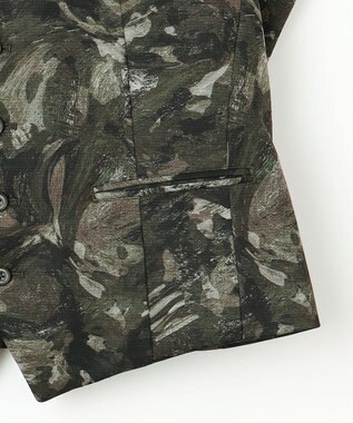 JOSEPH ABBOUD 【イタリア素材/軽量/ストレッチ】バックプリントジャージーベスト カーキ系