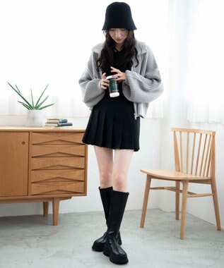 WEGO 【SCHOOLITEM】プリーツスカパン ブラック