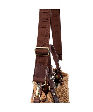 IBIZA ラフィア　2WAYバッグ 濃茶