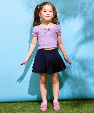 ANY KIDS ギンガムチェック セパレート 水着 ラベンダーギンガム×ネイビー