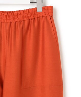 ICB 【洗える】ウールワッシャーツイル ワイドストレートパンツ オレンジ系