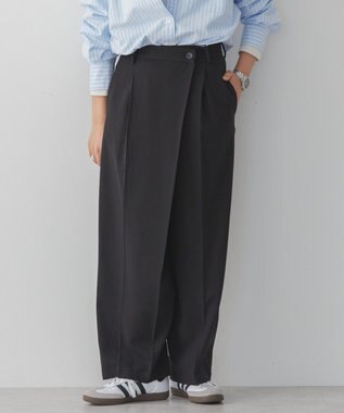 AMERICAN HOLIC イージーケアラップ風パンツ Black