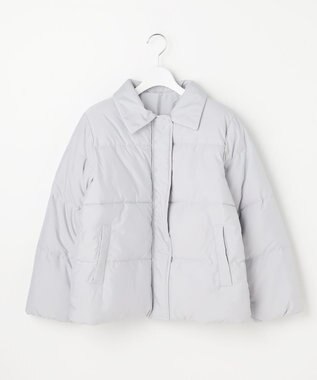 Feroux ファーカラー付き・ダウン見え中綿 ジャケット ライトグレー系