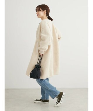 Green Parks ロングボアコート Ivory