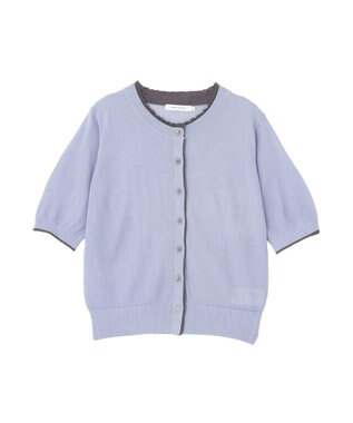 AMERICAN HOLIC 配色フリルレイヤードカーディガン Blue