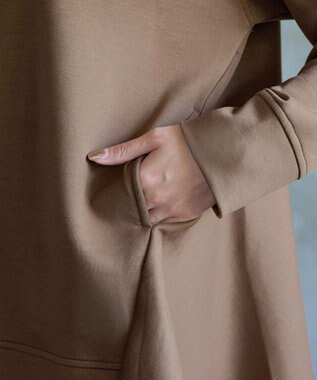 Tiaclasse 【洗える】バックフレアダンボールパーカー キャメル