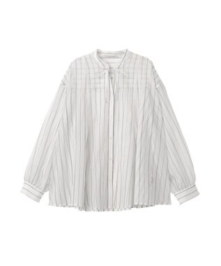 Green Parks フレアラインスキッパーブラウス Stripe