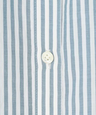 J.PRESS LADIES 【洗える】コットンアセVis ストライプ シャツカラー ブラウス ダルブルー系1