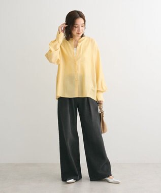 Green Parks バックシャンバンドカラーシャツ Yellow