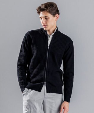 JOSEPH HOMME 【イージーケア】 ヴィスコースリンクス　ジップアップカーディガン ブラック系