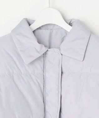 Feroux ファーカラー付き・ダウン見え中綿 ジャケット ライトグレー系