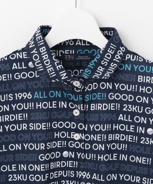 23区GOLF 【WOMEN】【吸水速乾/UVケア】ロゴプリント カノコ 半そで ポロシャツ ネイビー系5