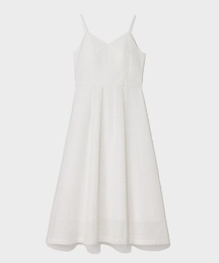 GRACE CONTINENTAL メッシュツイードキャミドレス ホワイト