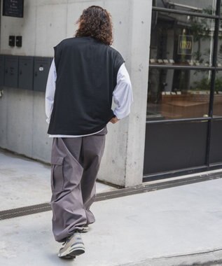 WEGO アンサンブルスウェットベストロンT ブラック