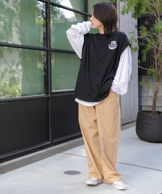 WEGO アンサンブルスウェットベストロンT ブラック