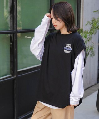 WEGO アンサンブルスウェットベストロンT ブラック