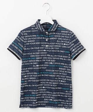 23区GOLF 【WOMEN】【吸水速乾/UVケア】ロゴプリント カノコ 半そで ポロシャツ ネイビー系5