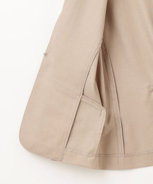 J.PRESS LADIES 【セットアップ対応・洗える・UVケア・速乾】 OXIJEWELストレッチ ノーカラー ジャケット ベージュ系