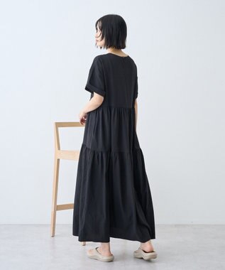 AMERICAN HOLIC 【先行予約】【WEB限定】サッカーティアードワンピース＜丈違い＞ Black