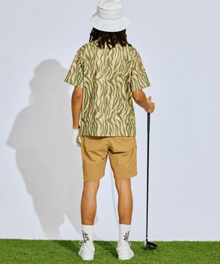 PW CIRCULUS 【UV遮蔽率99.5%  UVカット/速乾/ストレッチ】【MEN】ストライプカモフラ モックT ゴルフ カーキ系5