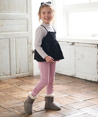 ANY KIDS 総柄リボンドッキングチュニック ブラック