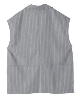 earth music&ecology ピンストライプジレ Stripe Light Gray