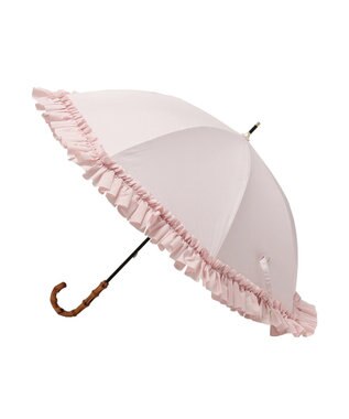 Maison de FLEUR 《晴雨兼用》遮光&UV CUT フリル傘 Pink
