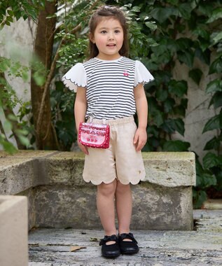 ANY KIDS 裾スカラップ ショートパンツ ミルクベージュ