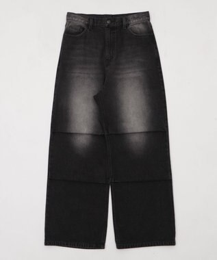 WEGO 【S～Lサイズ展開/ウエスト調整可】パラシュートデニムパンツ デニムブラックソノタ