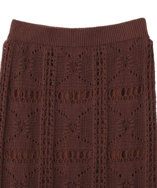 Green Parks クロシェニットスカート White