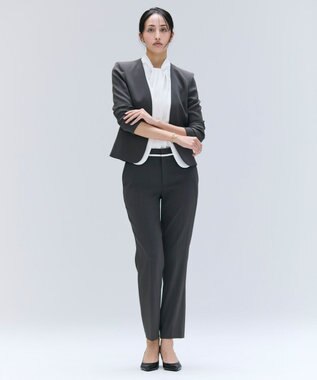 BEIGE， 【洗える・VERY NaVY 11月号掲載】CINDY / ダブルカラージャケット C.Gray x White