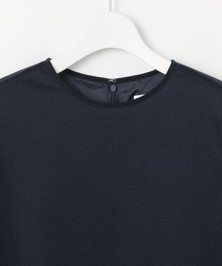 J.PRESS LADIES L 【洗える・吸水速乾】セオアルファピケストライプ ワンピース ネイビー系