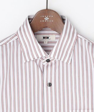 JOSEPH ABBOUD 【キングサイズ・ストレッチ・イージーケア・JAPANファブリック】ストライプストレッチ シャツ ローズ系1