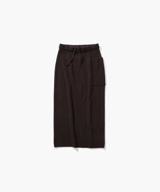 ATON NATURAL DYED WOOL | ストレートリブスカート BROWN