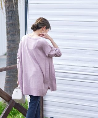 Tiaclasse 【洗える】重ね着風大人ニットチュニック ラベンダー