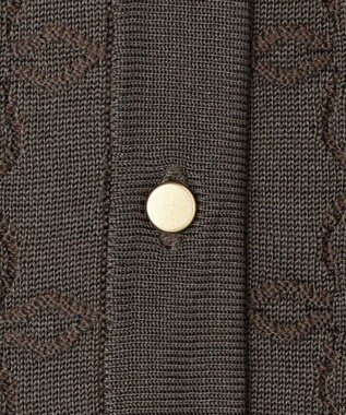 自由区 ジオメトリックアセテート カーディガン ブラウン