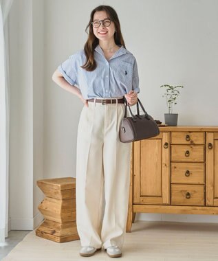 WEGO USPOLOハーフスリーブシャツ ブルーストライプ