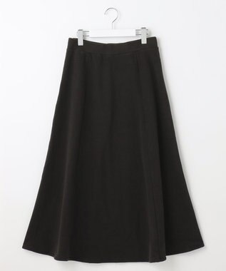 23区 【SLOW/セットアップ対応】マイクロエコフリース フレア スカート ブラック系