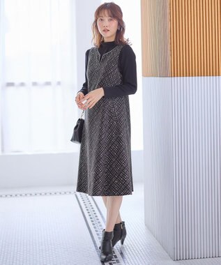 ANY SIS 【洗える】ハイネックインナー ニット ブラック