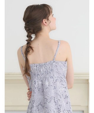 earth music&ecology ＳＥＴ２点　シアーブラウス＋レースキャミワンピース Lavender