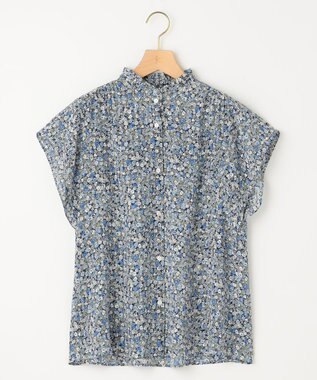 組曲 L フラワーレイヤープリント ブラウス ブルー系5