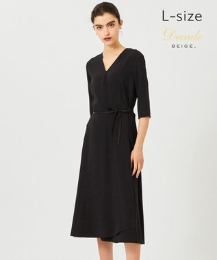 BEIGE， 【L-size】CINDY / カシュクールワンピース Black×Black