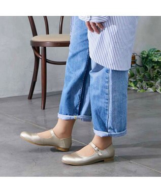 ing 【WEB限定】メリージェーンフラットシューズ ゴールド