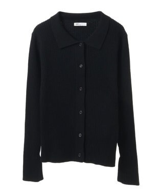 CRAFT STANDARD BOUTIQUE 襟付きニットコンパクトカーディガン Black